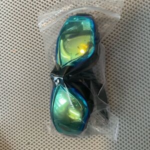 Blue and Green Swim Goggles